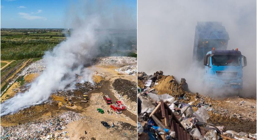 Órák óta oltják a tüzet egy nyíregyházi hulladéklerakóban - fotók, videó!