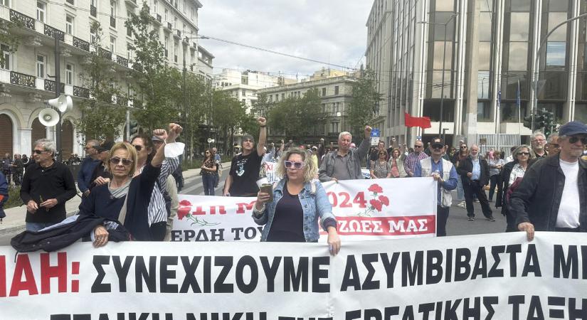 Sztrájkolnak és tüntetnek a munka ünnepén Athénban