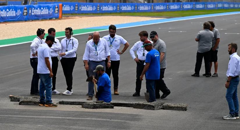 Beszakadt az aszfalt a MotoGP brazil versenypályáján
