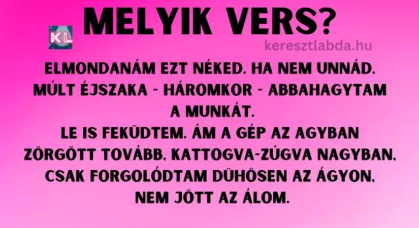 Napi irodalom feladat: Sokan elbuknak a “nem jött az álom” feladaton!