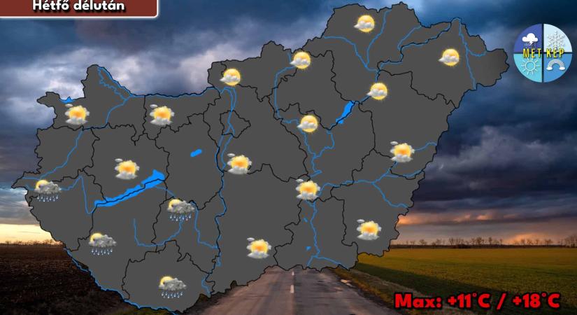 Felhős idővel, helyenként záporokkal indul a hét