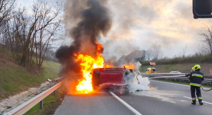 Képek a brutális autópályatűzről