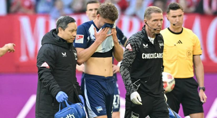 Dárdai Mártont már a 9. percben lecserélték egy csúnya ütközés miatt