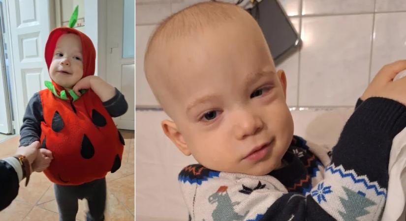 Születése óta agydaganattal harcol a kétéves kisfiú: "Bertold szeme feletti seb emlékeztet, milyen nehezen kezdődött ez a pici élet, de arra is, milyen erős a viselője"