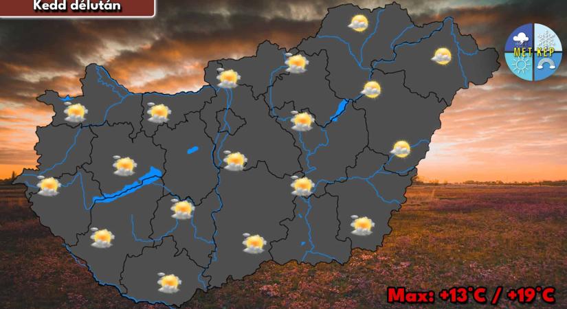 Változóan felhős, enyhe idő