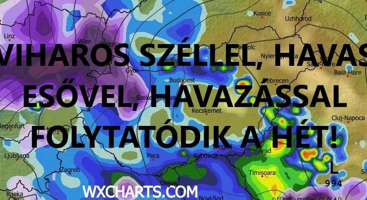 Lehűlés, viharos szél, havas eső, havazás jön!