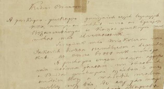 Több mint négymillió forintért kelt el Kossuth 1849-es levele Görgeihez