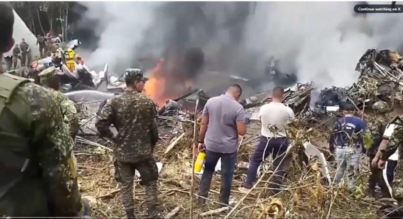 Lezuhant egy katonai gép, legalább 66 halott Kolumbiában