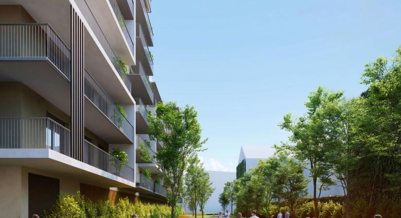 Játszótérrel, sétányokkal és erkélyes otthonokkal népesítik be a virágpiac telkét