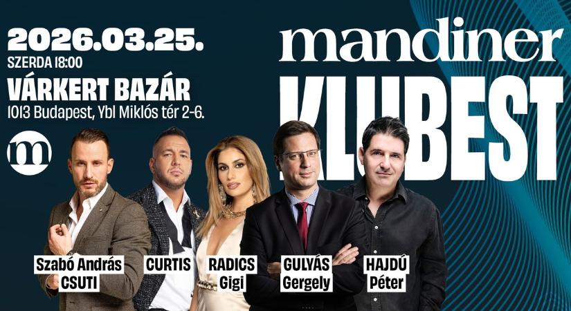 Jön a Mandiner Klubest: Gulyás Gergely és Hajdú Péter a Várkert Bazárban!
