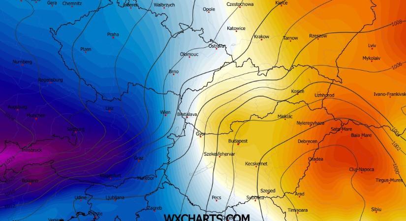 Hatalmasat zuhan a hőmérséklet, térképen mutatjuk a markáns változást