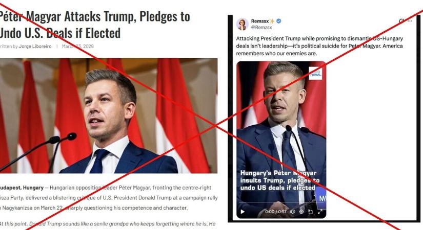 Hamis Euronews-cikkel próbálják elhitetni, hogy egy leendő Tisza-kormány ártana a magyar-amerikai barátságnak