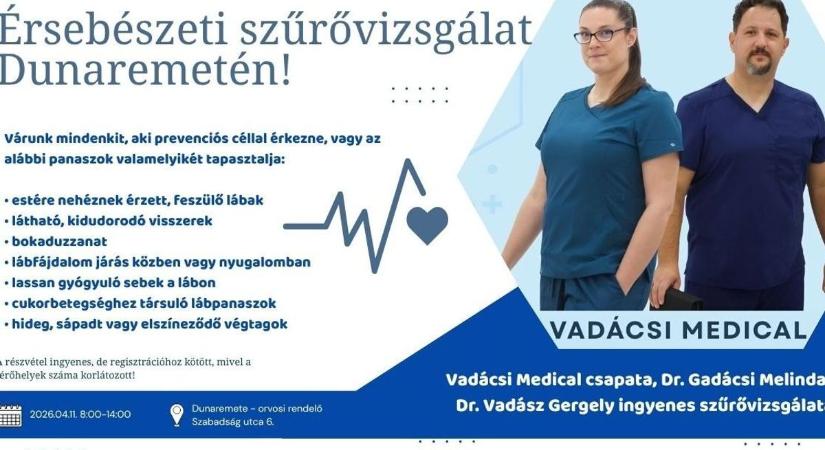 Érsebészeti szűrővizsgálat Dunaremetén