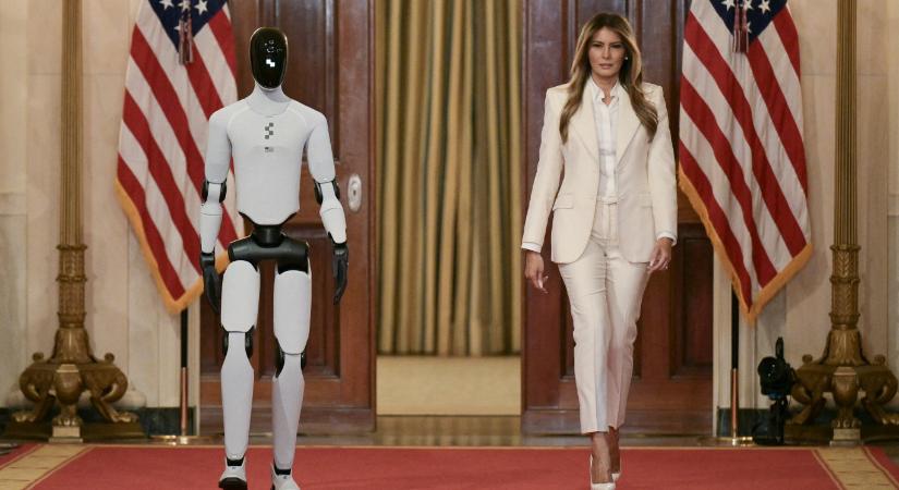 Humanoid robot sétált Melania Trump mellett a Fehér Ház vörös szőnyegén