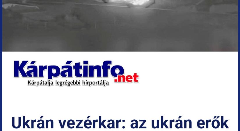 Ukrán vezérkar: az ukrán erők csapást mértek egy stratégiai üzemre Oroszország Leningrádi területén