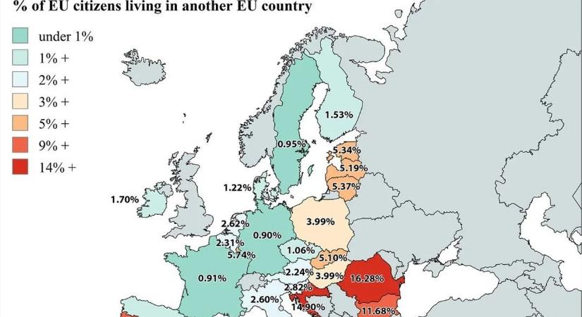 Lelepleződött a mítosz: az Eurostat térképe cáfolja a „tömeges kivándorlás” narratíváját