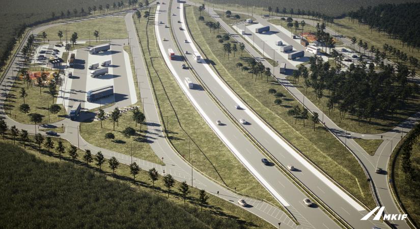 Új, korszerű pihenőhely épül az M4-es gyorsforgalmi úton Monor térségében