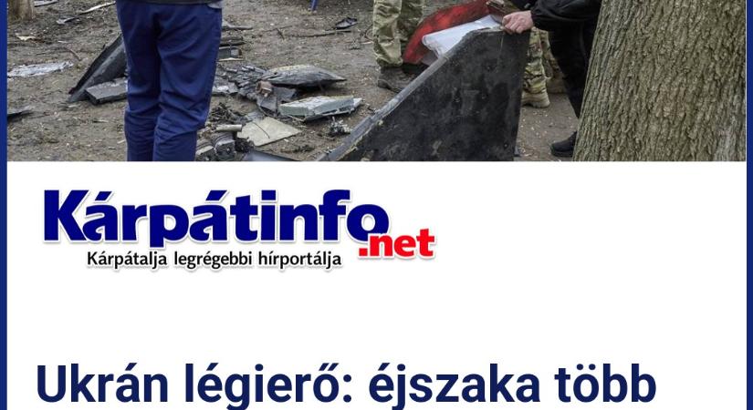 Ukrán légierő: éjszaka több mint 150 drónt vetett be ukrajnai célpontok ellen az orosz hadsereg