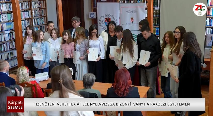 Tizenöten vehettek át ECL nyelvvizsga bizonyítványt a Rákóczi egyetemen (videó)