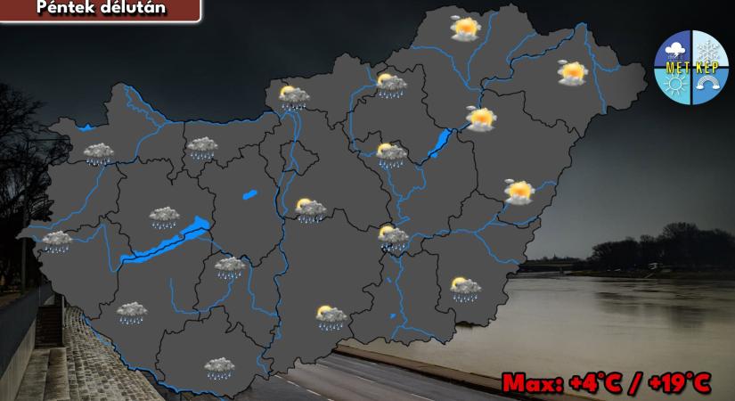 Péntekre is marad a borult, csapadékos idő