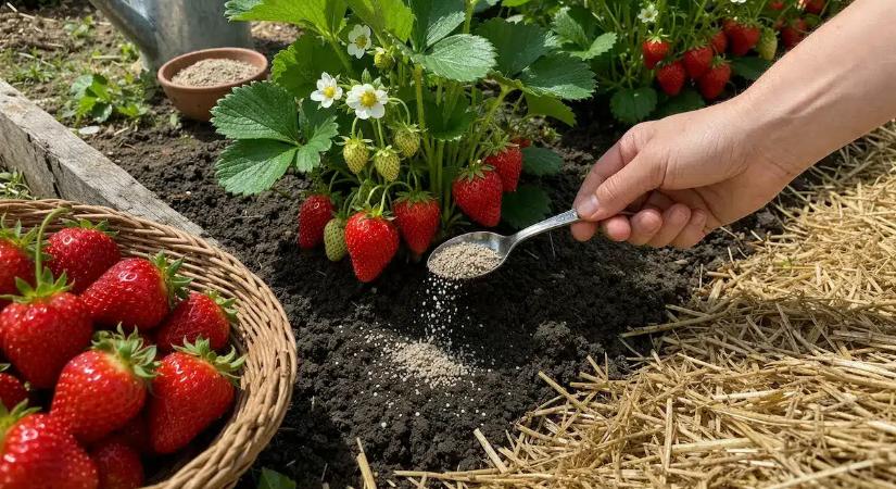 Csak egy evőkanálnyi minden növény alá és olyan bőséges epertermésed lesz, mint még soha!