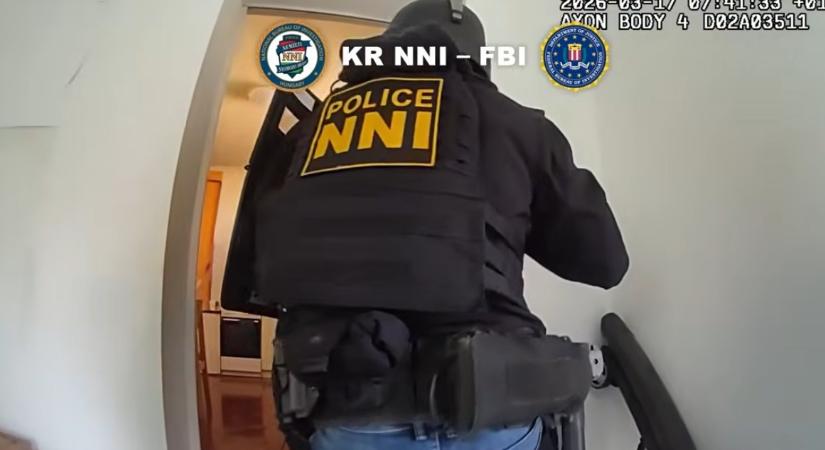 Videón, ahogy FBI-ügynökökkel közösen fogtak el a magyar hatóságok egy körözött férfit