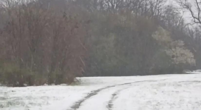 Így hintette be a tavaszi hó a bakonyi településeket az éjjel – fotóval, videóval