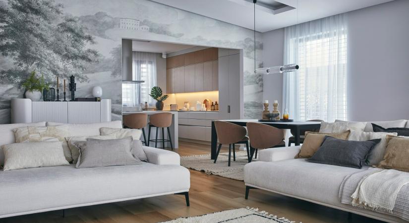 Világos villa – Natúr anyagokra és fényre épített enteriőr