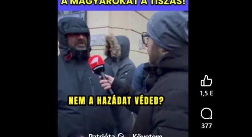 Magyarországon sem lehetünk biztonságban: az egyik tiszás már az ukrán frontra küldené a Patrióta riporterét (VIDEÓ)