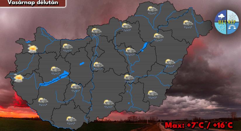 Vasárnap is marad az esővel, záporral tarkított idő