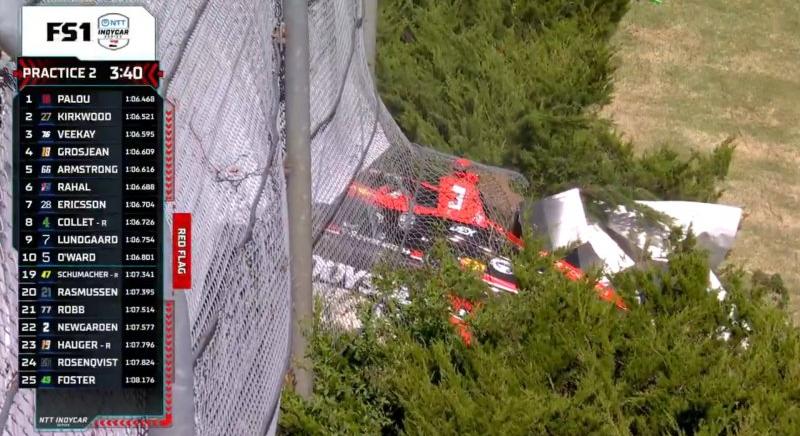 Ijesztő pillanat: átcsúszott a kerítésen McLaughlin az IndyCar szabadedzésén