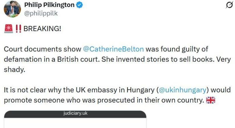 Meglepetés: most Panyi Szabolcs mellett állt ki, korábban rágalmazásért marasztalták el a brit újságírót