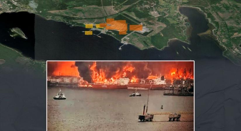 Szombatra virradóra ismét Drónok támadták az oroszországi Uszty-Luga olajkikötőt, ahol tűz ütött ki