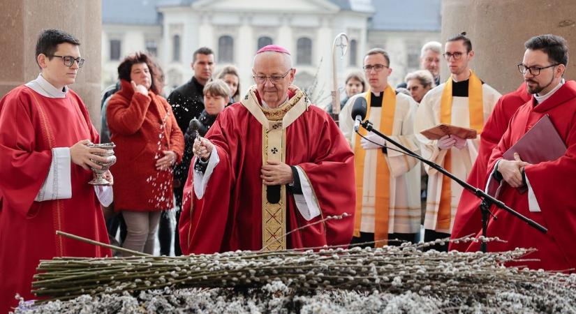 Virágvasárnapi szentmise és barkaszentelés az egri bazilikában