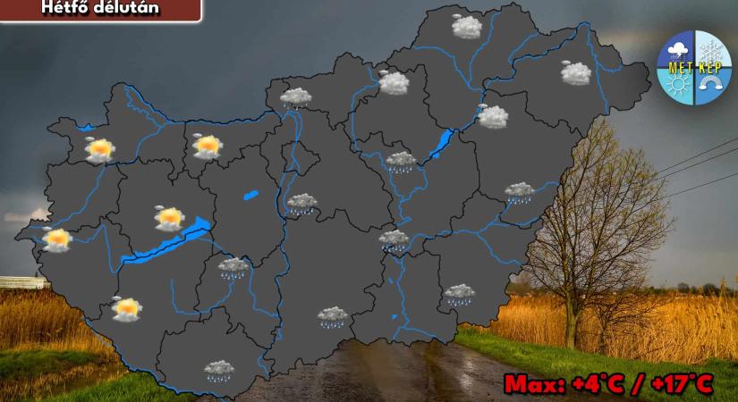 Borongós, esős idővel indul a hét