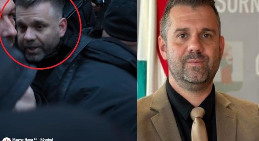 A csornai alpolgármester, Major András is tagja volt pénteken Győrben, az Orbán Viktort védő fekete dzsekis verőember-brigádnak