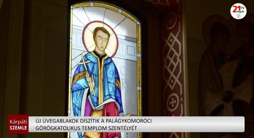 Új üvegablakok díszítik a palágykomoróci görögkatolikus templom szentélyét (videó)