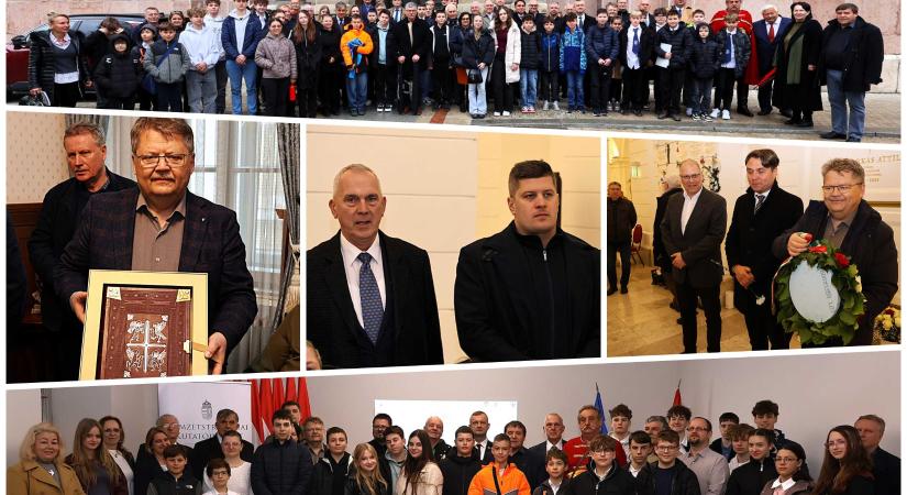 Kárpát-medencei diákok a Szent István-bazilika altemplomában az Aranycsapatra emlékeztek