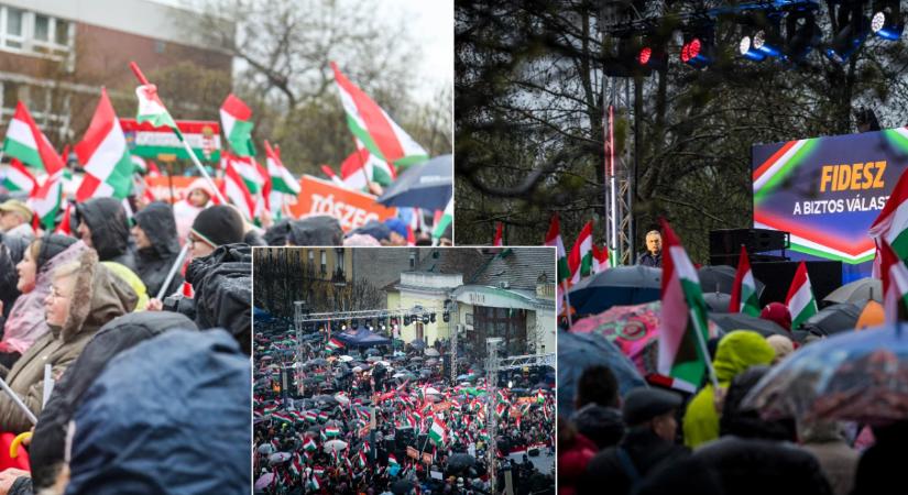 A szakadó eső sem riasztotta vissza az embereket: rengetegen voltak Orbán Viktor szolnoki országjárásán - Galéria