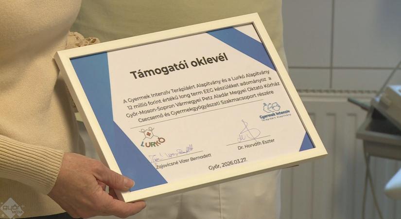 Civil összefogásból új EEG készülék a győri kórházban