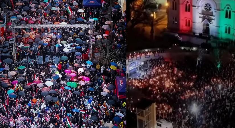 Megjöttek a friss drónfelvételek - óriási tömeg gyűlt össze Szolnokon
