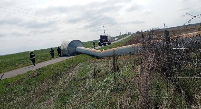 Víztornyot döntött ki a szél Somogyban