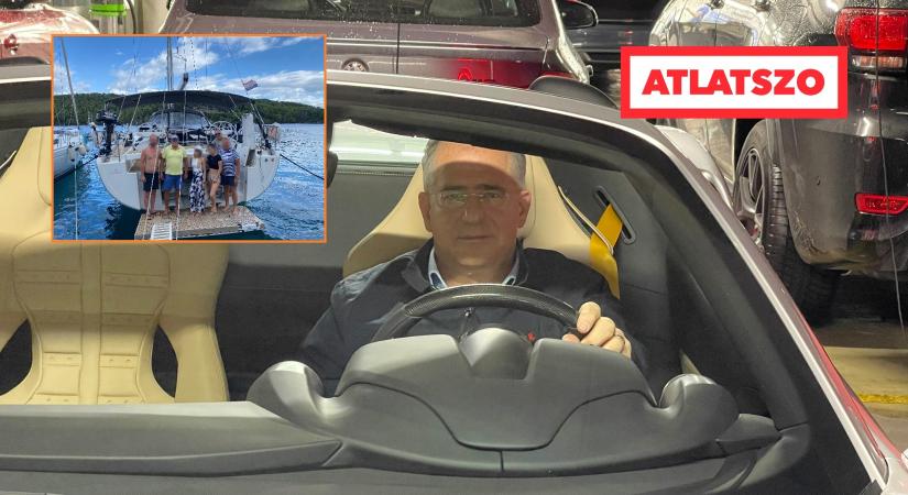 Kósa Lajost a bedőlt Bászna Gabona tulajdonosának Ferrarijában és közös vitorlázáson fotózták