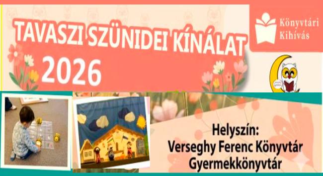 Tavaszi szünet a könyvtárban: játék, kézműveskedés és bábelőadás várja a gyerekeket Szolnokon