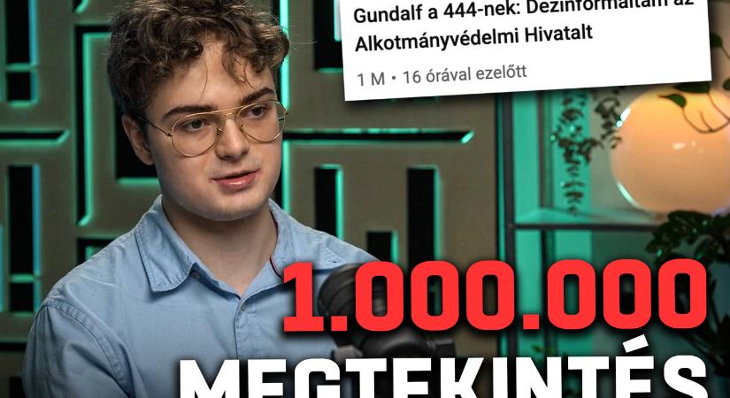 1 millió megtekintés felett a 444 Gundalf-interjúja