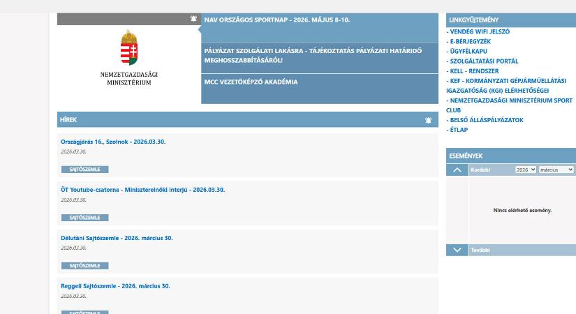Saját honlapján nyomja a Fidesz-propagandát dolgozóinak a Nemzetgazdasági Minisztérium
