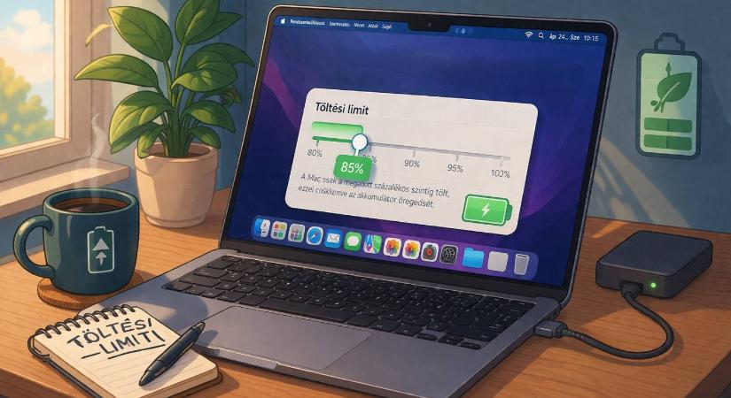 Akku élettartamának növelése Macen a rendszer saját funkciójával