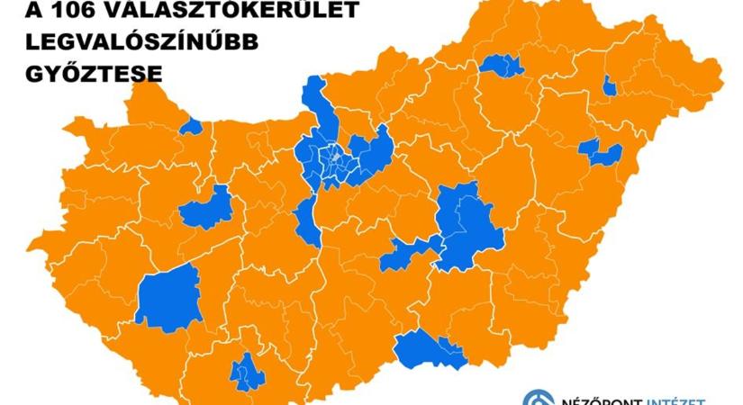 Ebben a 66 választókerületben várható Fidesz-győzelem