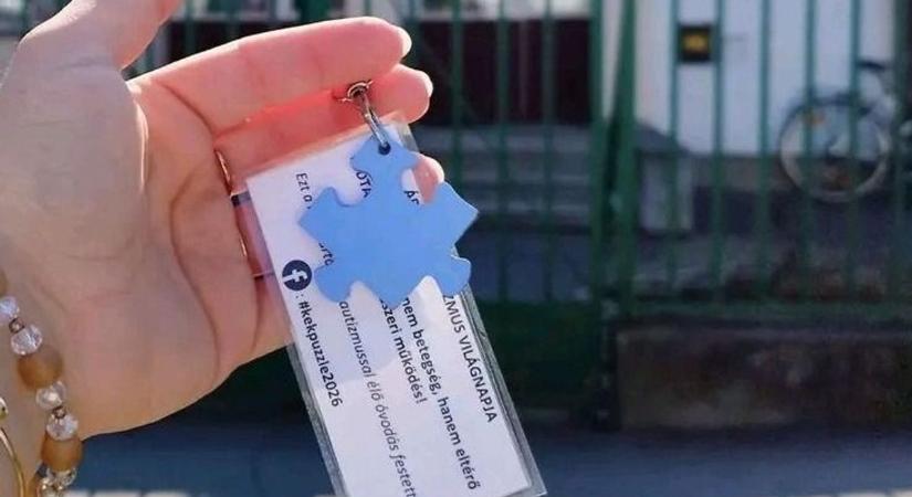 Fontos üzenetet hordoznak a szolnoki utcákon feltűnő különleges kék puzzle darabok