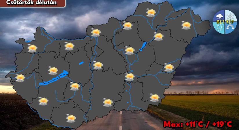 Délutánra borongósabb idő, néhol jelentéktelen záporokkal